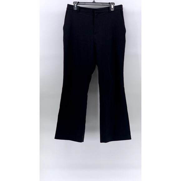 UNIQLO Women's Black Solid Regular-Fit Wide-Leg Ankle Pant SZ L - Picture 1 of 9